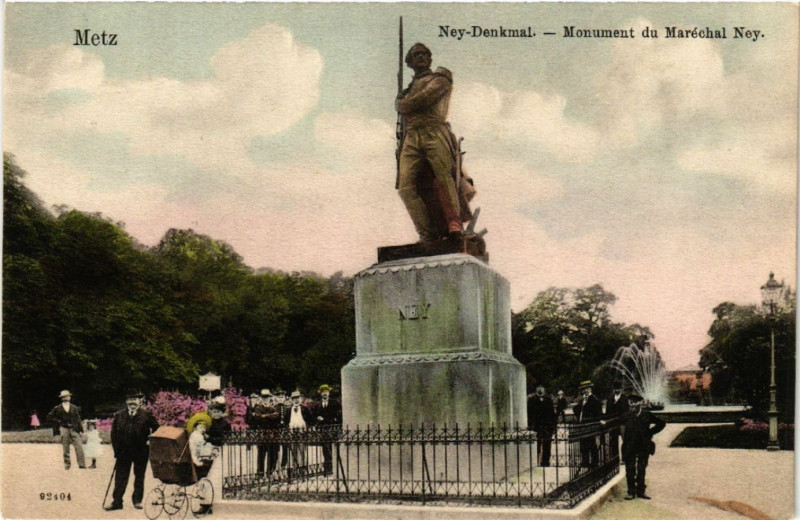 Carte postale ancienne Metz Ney-Denkmal - Monument du Marechal Ney à Metz