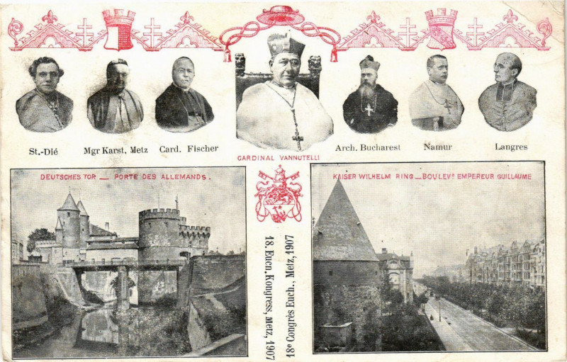 Carte postale ancienne 18 Euch.congress Metz 1917 à Metz