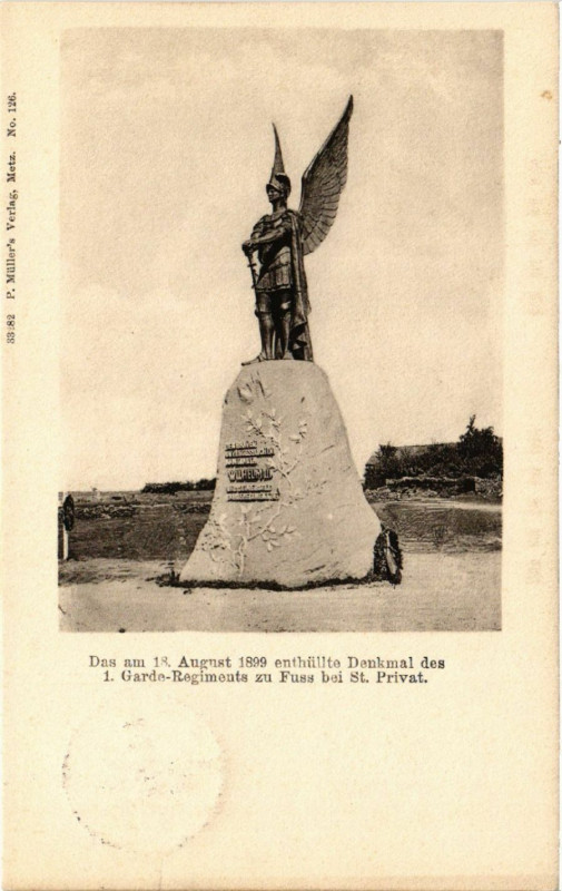 Carte postale ancienne Am 18 August 1899 enthullte Denkmal des 1 Garde-Regiments zu