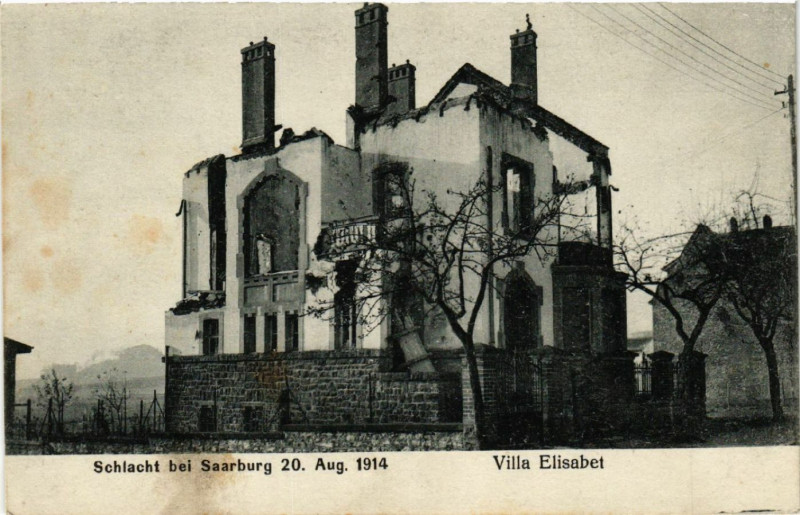 Carte postale ancienne Sarrebourg - Saarburg i. L. - Villa Elisabet - Schlacht 1914 à Sarrebourg