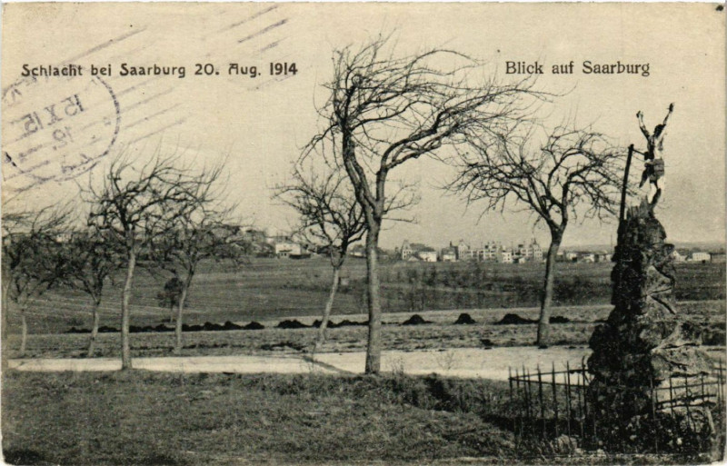 Carte postale ancienne Sarrebourg Saarburg i. L. Schlacht 1914 Blick auf Saarburg à Sarrebourg