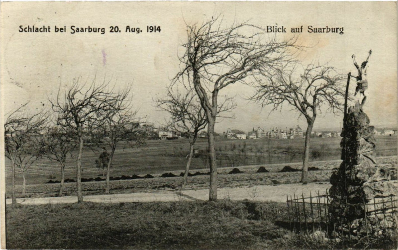 Carte postale ancienne Sarrebourg Saarburg i. L. Schlacht 1914 Blick auf Saarburg à Sarrebourg