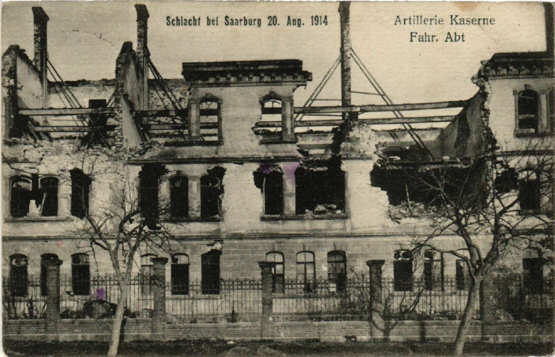 Carte postale ancienne Sarrebourg Saarburg i. L. Artillerie Kaserne Fahr. Abt 1914 à Sarrebourg