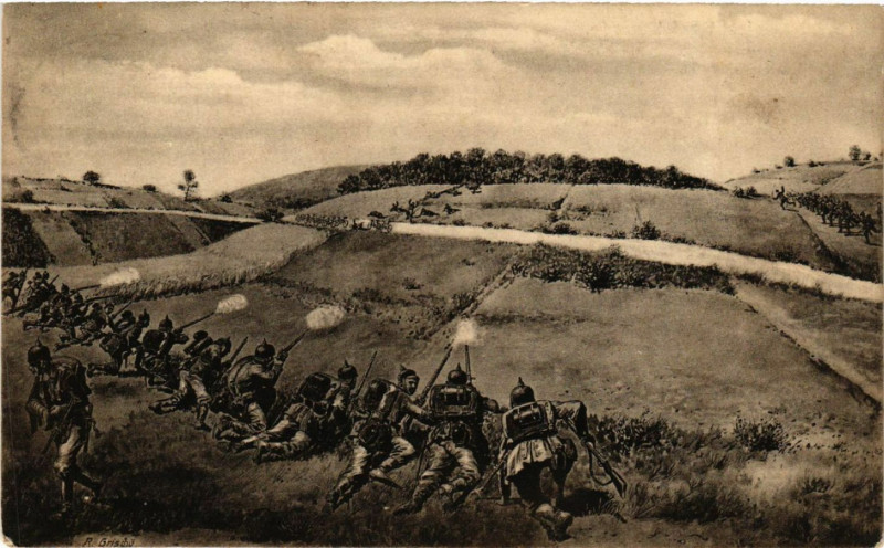 Carte postale ancienne Lagarde - Gefecht bei Lagarde à Lagarde