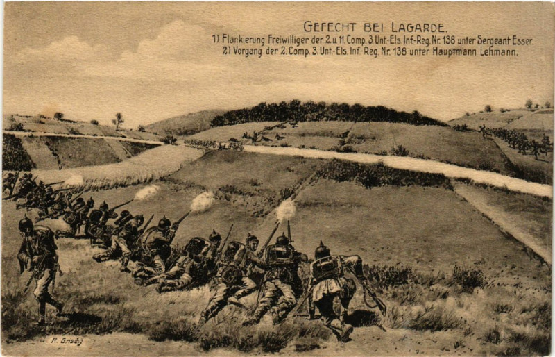 Carte postale ancienne Lagarde - Gefecht bei Lagarde à Lagarde