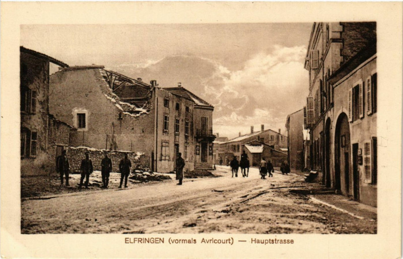 Carte postale ancienne Elfringen - Avricourt - Hauptstrasse à Avricourt
