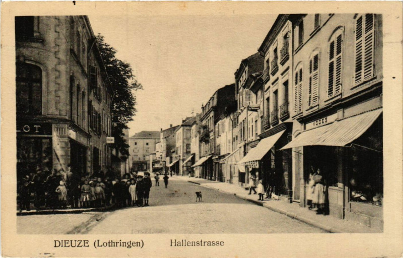 Carte postale ancienne Dieuze - Duss i. L. - Hallenstrasse à Dieuze