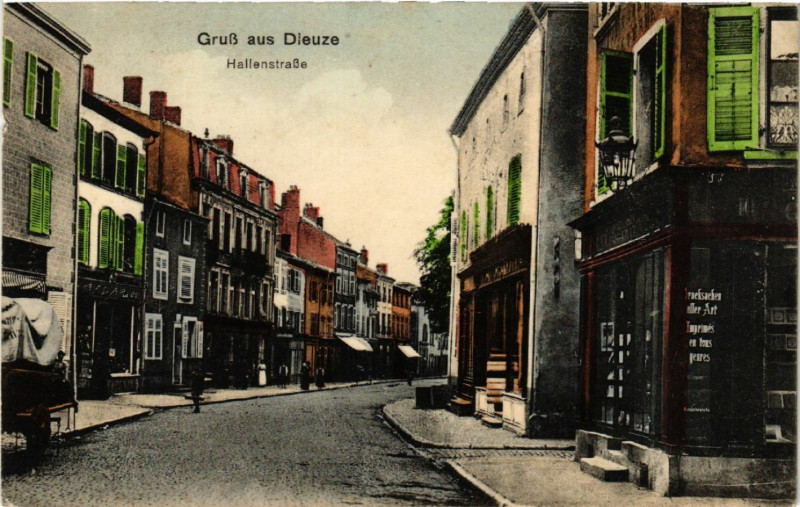 Carte postale ancienne Dieuze - Duss i. L. - Hallenstrasse à Dieuze