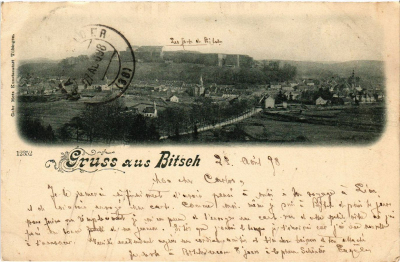 Carte postale ancienne Bitsch - Vue - Panorama