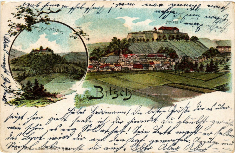 Carte postale ancienne Bitsch - Festung - Fort Sebastian