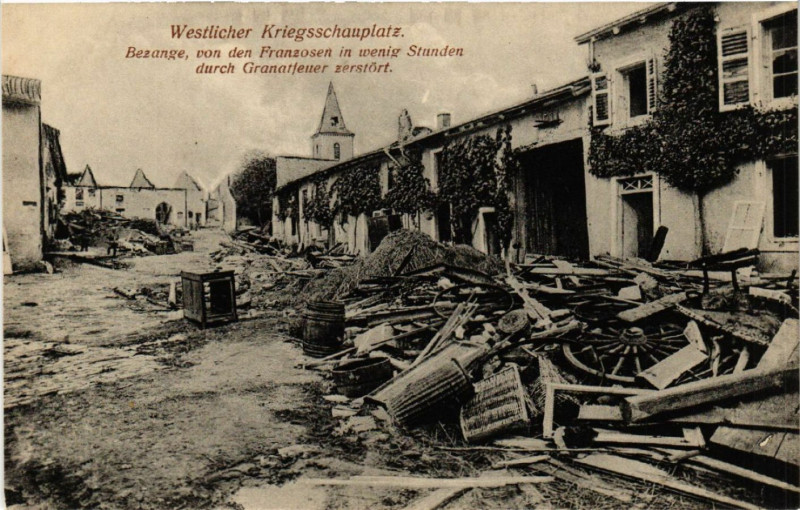 Carte postale ancienne Bezange - Westlicher Kriegsschauplatz - Ruines - Scene
