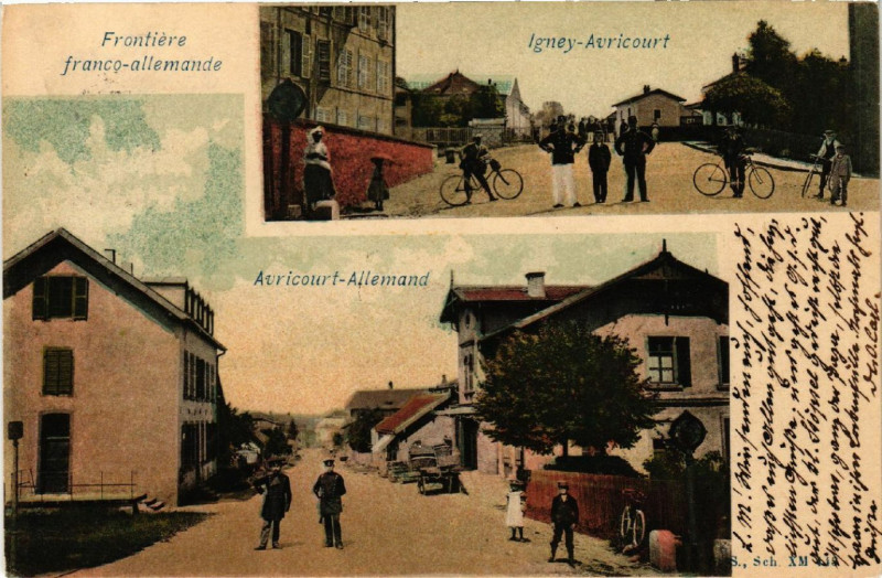 Carte postale ancienne Avricourt-Allemand Deutsch-Avricourt Igney-Avricourt Grenze à Avricourt