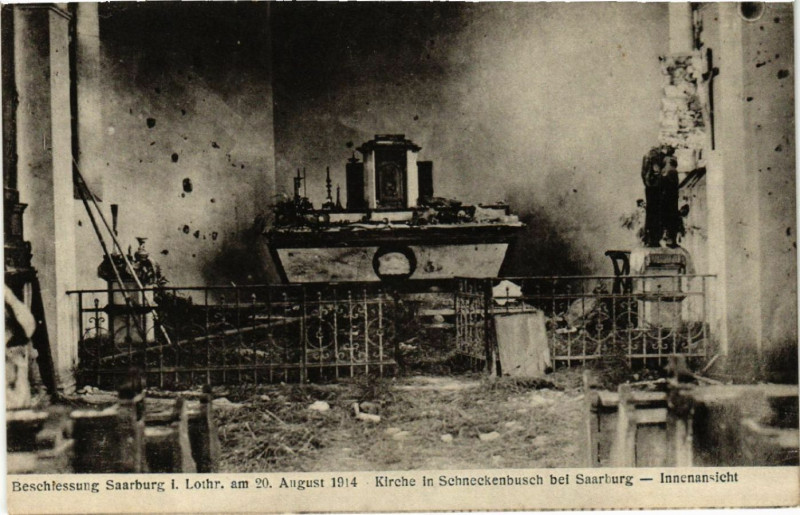 Carte postale ancienne Beschlessung Saarburg i. Lothr. am 20. aug. 1914