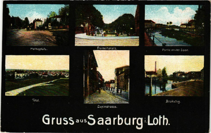 Carte postale ancienne Gruss aus Saarburg Loth.