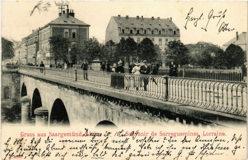 Carte postale ancienne Gruss aus Saargemund Lothr.
