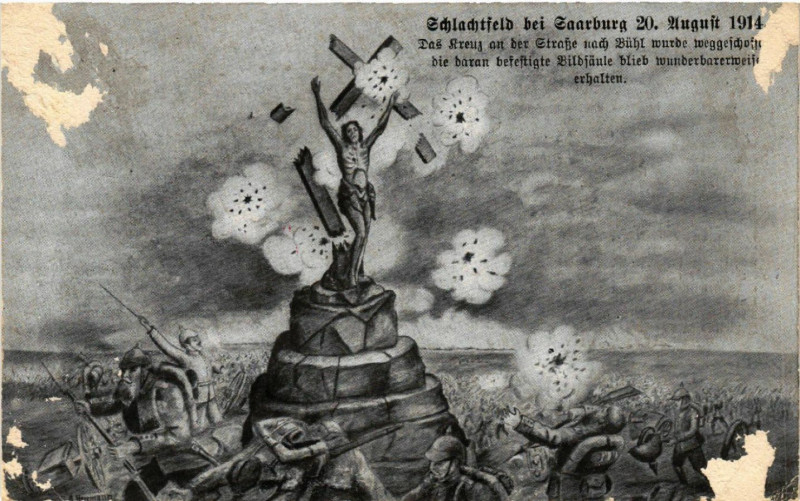 Carte postale ancienne Schlachtfeld bei Saarburg 20. august. 1914