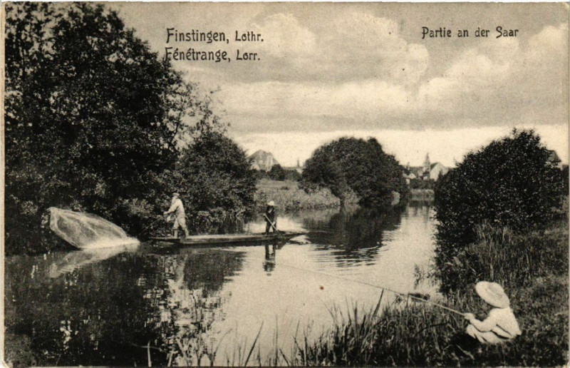 Carte postale ancienne Finstingen Lothr - Partie an der Saar