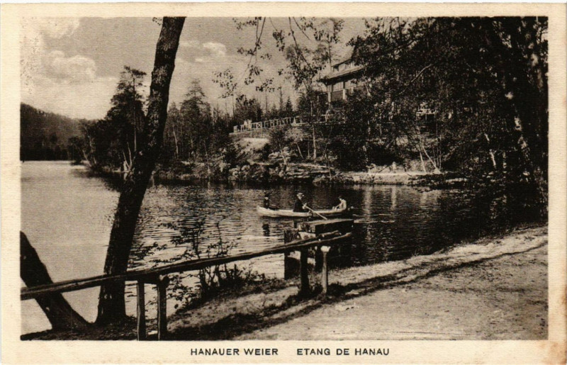 Carte postale ancienne Hanauer Wier - Etang de Hanau