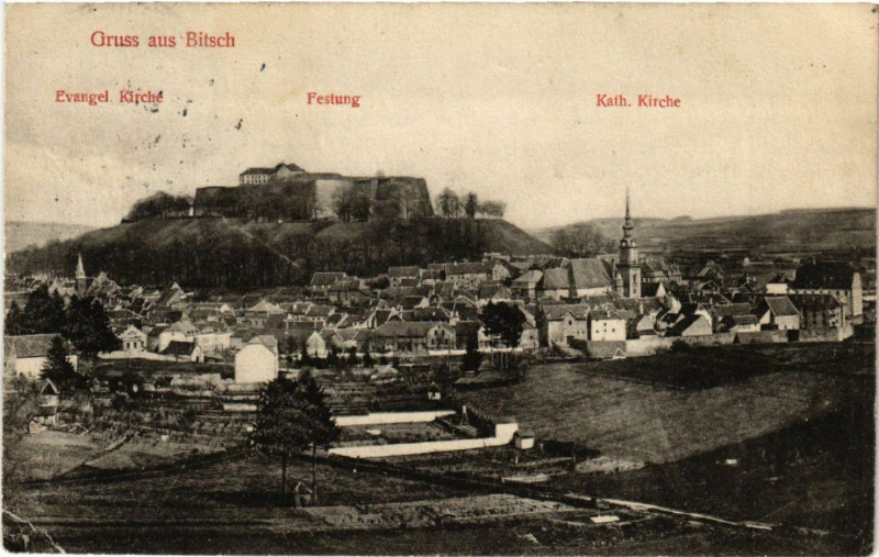 Carte postale ancienne Gruss aus Bitsch