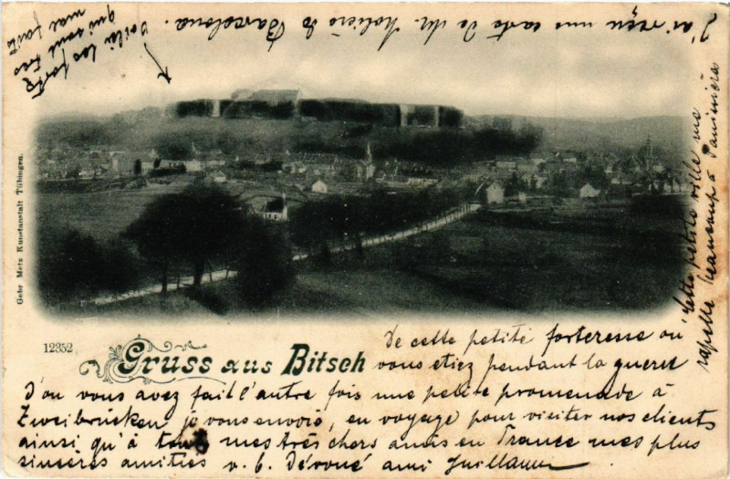 Carte postale ancienne Gruss aus Bitsch