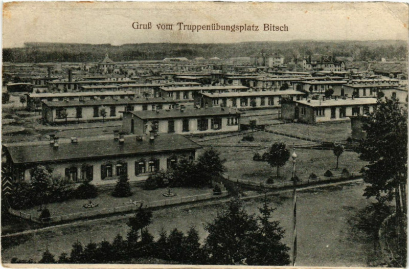 Carte postale ancienne Gruss vom Truppenubgsplatz Bitsch