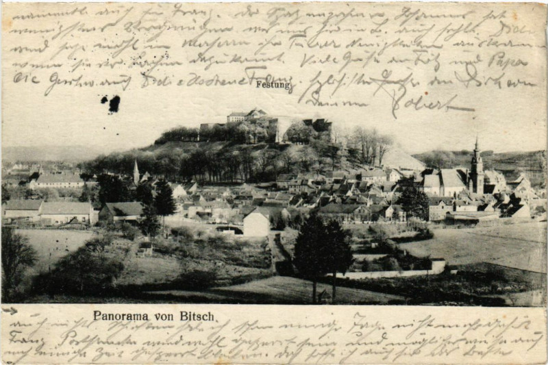 Carte postale ancienne Panorama von Bitsch