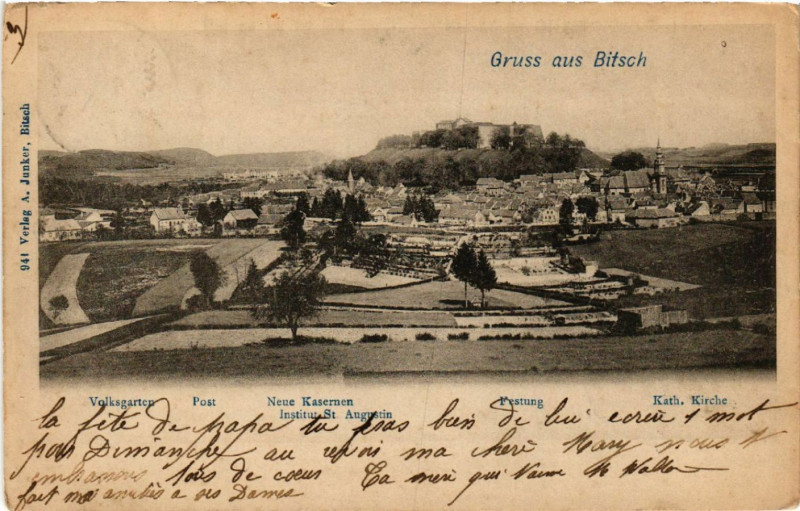 Carte postale ancienne Gruss aus Bitsch