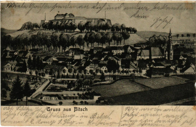 Carte postale ancienne Gruss aus Bitsch
