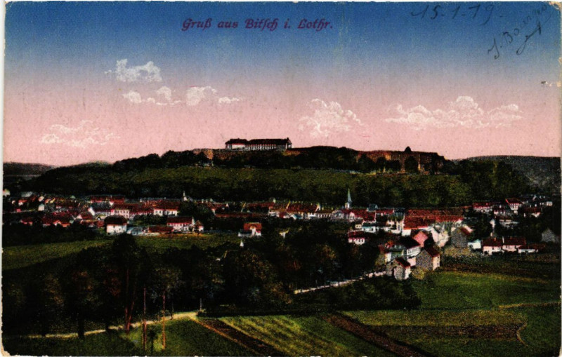 Carte postale ancienne Gruss aus Bitsch i. Lothringen