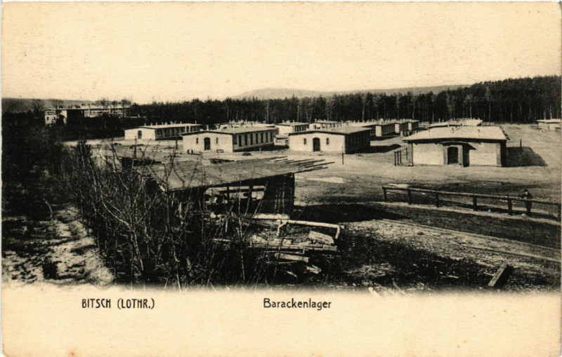 Carte postale ancienne Bitsch - Barackenlager