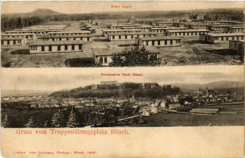 Carte postale ancienne Gruss vom Truppenubungplatz Bitsch