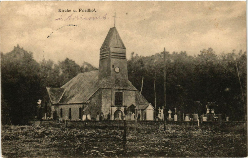 Carte postale ancienne Kirche u. Friedhof