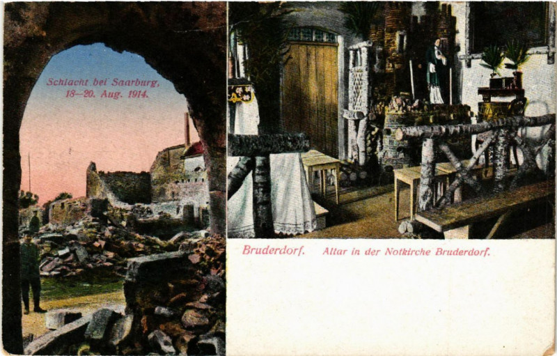 Carte postale ancienne Bruderdorf - Altar in der Notkirche Bruderdorf