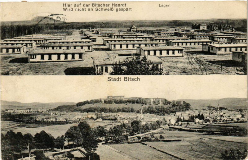 Carte postale ancienne Hier auf der BITSCHer Haardt - Wird nicht an Schweiss gespart