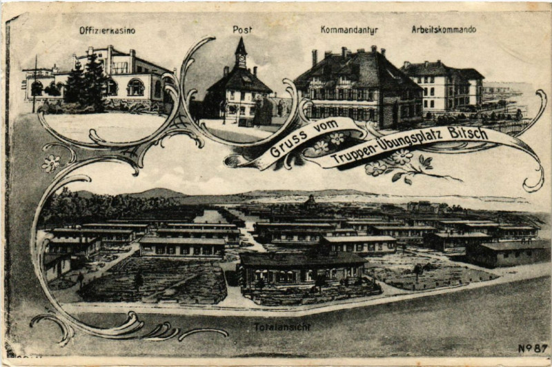 Carte postale ancienne Gruss vom Truppen-Ubungsplatz Bitsch