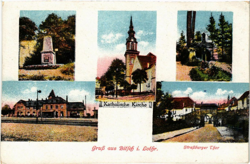Carte postale ancienne Gruss aus Bitsch i. Lothringen