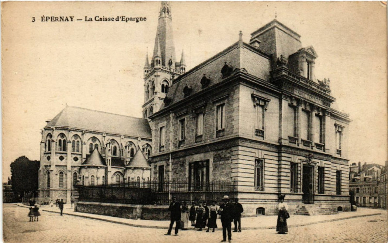 Carte postale ancienne Epernay - La Caisse d'Epargne