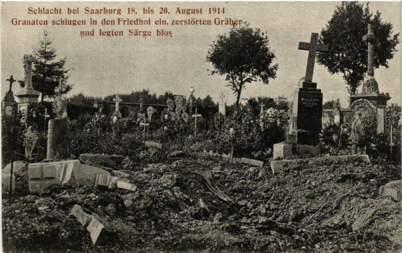 Carte postale ancienne Schlacht bei Saarburg 18 bis 20 August 1914 Granaten schlugen i