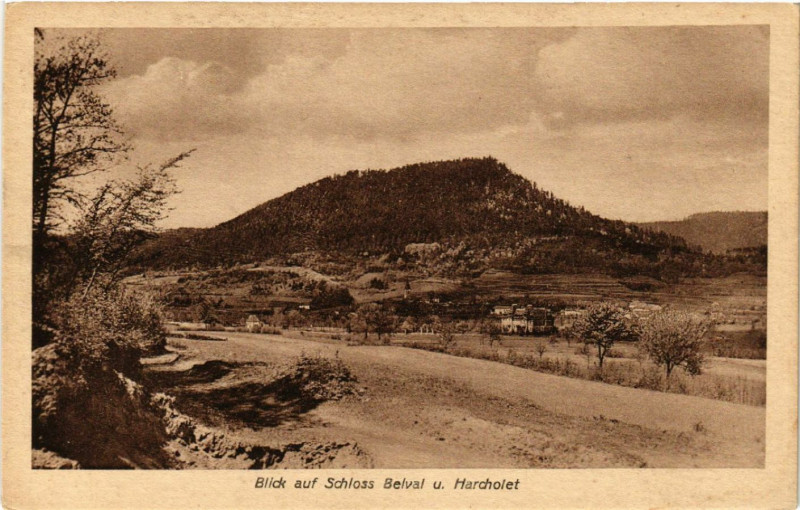 Carte postale ancienne Blick auf Schloss Belval u. Harcholet