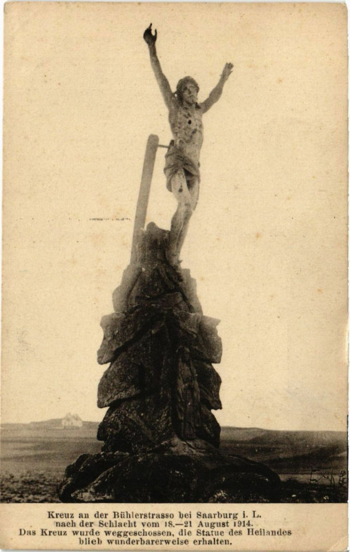 Carte postale ancienne Kreuz an Buhlerstrasso b. Saarburg i L nach Schlacht vom