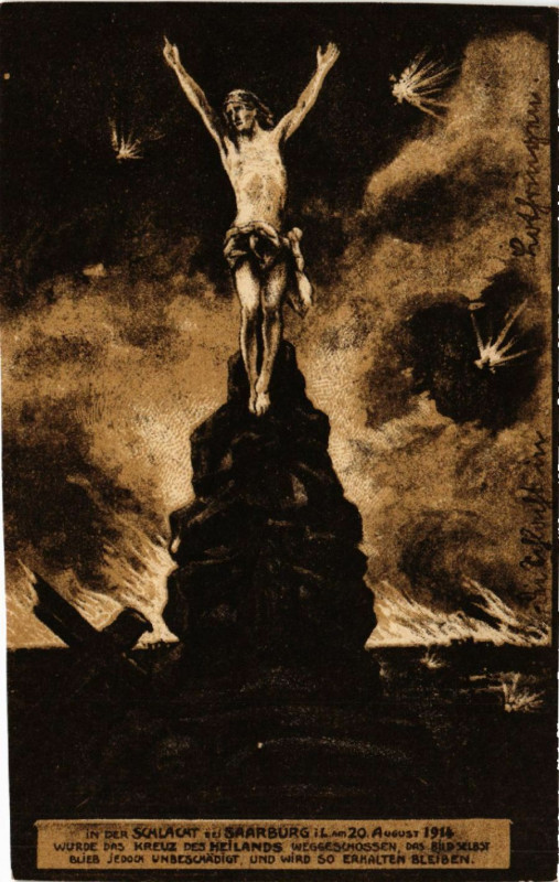 Carte postale ancienne In der Schalcht bei Saarburg i. L. 20 august 1914