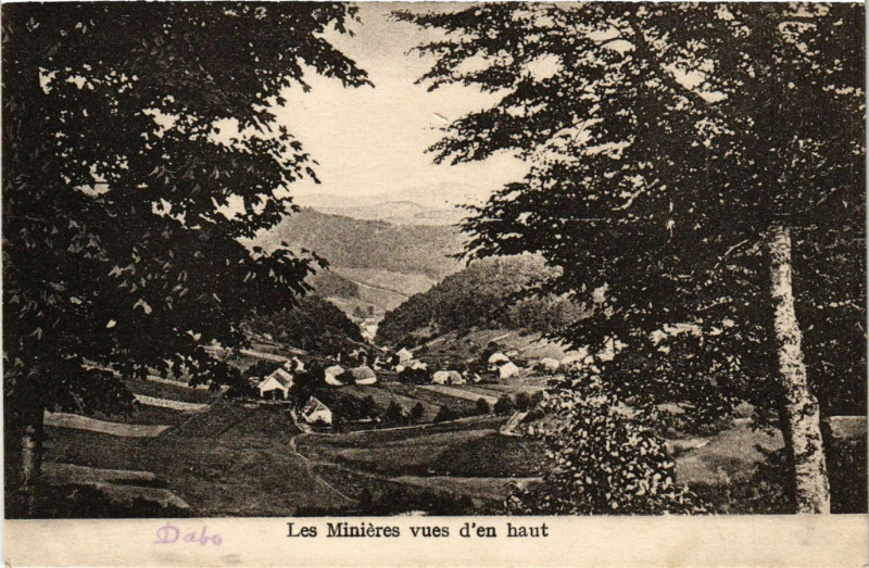 Carte postale ancienne Les Minieres vues d'en haut