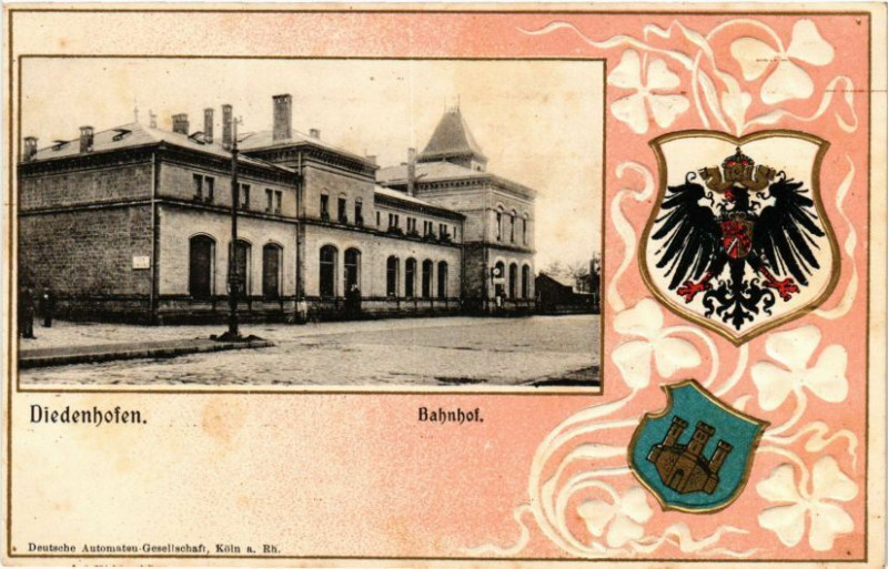 Carte postale ancienne Diedenhofen - Bahnhof Gare