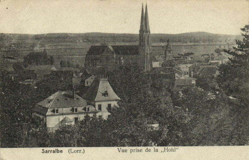 Carte postale ancienne Sarralbe (Lorr.) Vue prise de la Hohl à Sarralbe