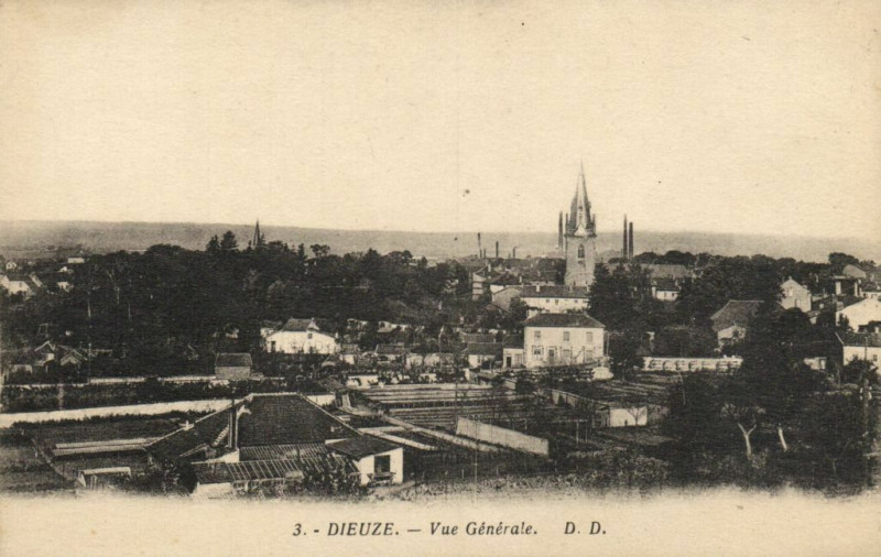 Carte postale ancienne Dieuze Vue générale à Dieuze