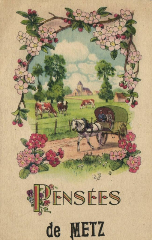 Carte postale ancienne Pensées de Metz à Metz