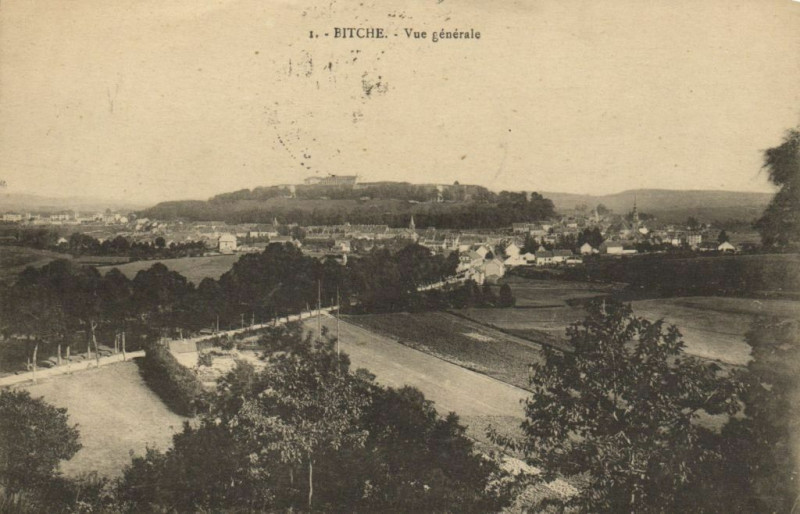 Carte postale ancienne Bitche - Vue générale à Bitche