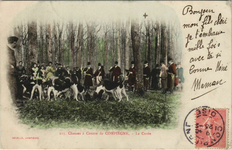 Carte postale ancienne Compiegne La Curée à Compiègne