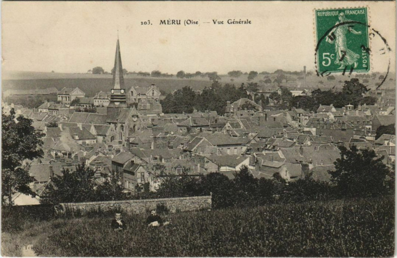 Carte postale ancienne Meru Vue Generale à Méru