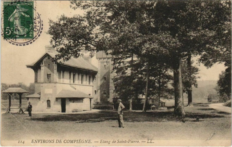 Carte postale ancienne Environs de Compiegne Etang de Saint-Pierre à Compiègne